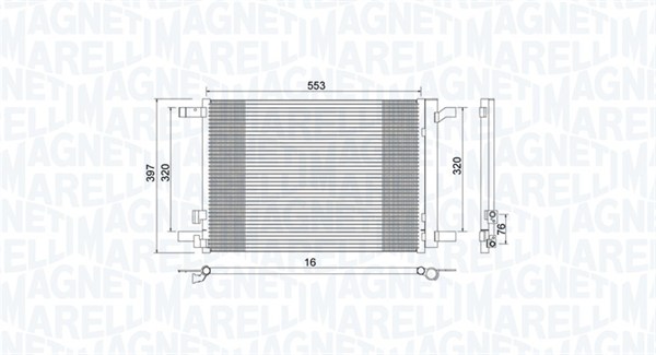 Condensator, climatizare 350203964000 MAGNETI MARELLI