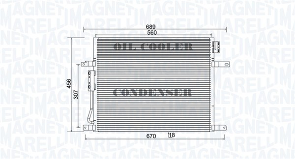 Condensator, climatizare 350203967000 MAGNETI MARELLI