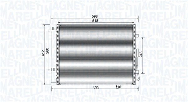 Condensator, climatizare 350203984000 MAGNETI MARELLI