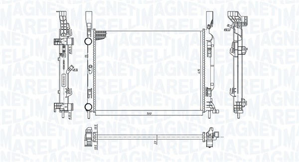 Radiator, racire motor 350213142600 MAGNETI MARELLI