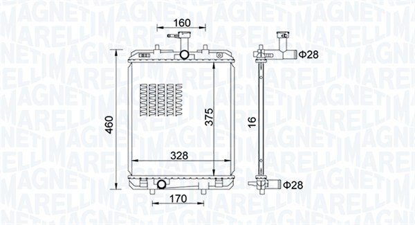 Radiator, racire motor 350213151500 MAGNETI MARELLI