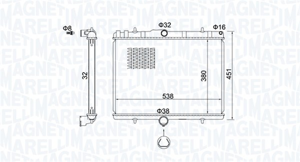 Radiator, racire motor 350213151800 MAGNETI MARELLI