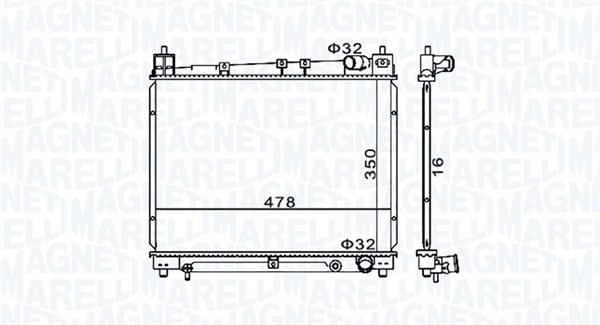 Radiator, racire motor 350213152900 MAGNETI MARELLI