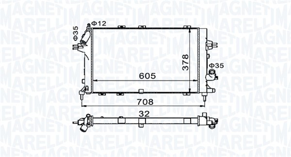 Radiator, racire motor 350213153400 MAGNETI MARELLI