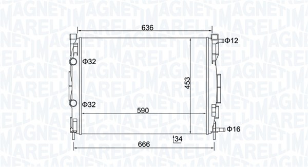 Radiator, racire motor 350213153500 MAGNETI MARELLI