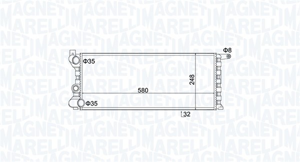 Radiator, racire motor 350213154100 MAGNETI MARELLI