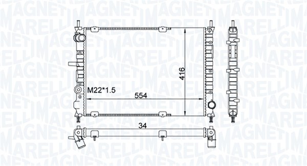 Radiator, racire motor 350213154300 MAGNETI MARELLI