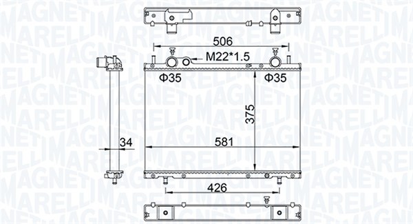Radiator, racire motor 350213154800 MAGNETI MARELLI