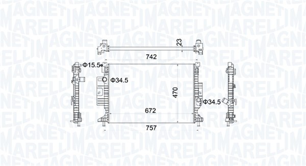 Radiator, racire motor 350213155300 MAGNETI MARELLI