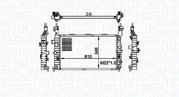 Radiator, racire motor 350213155800 MAGNETI MARELLI