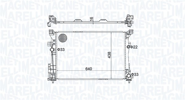 Radiator, racire motor 350213158600 MAGNETI MARELLI