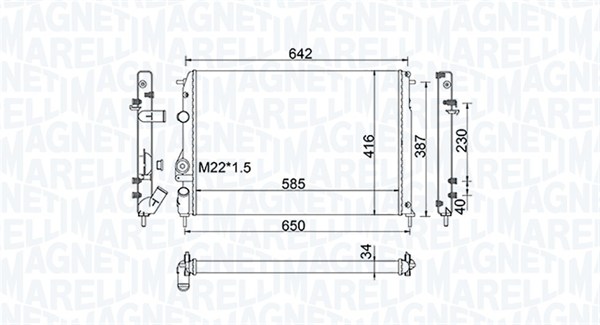 Radiator, racire motor 350213159100 MAGNETI MARELLI
