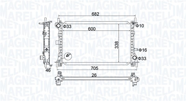 Radiator, racire motor 350213159900 MAGNETI MARELLI