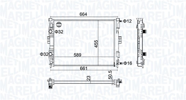 Radiator, racire motor 350213160600 MAGNETI MARELLI