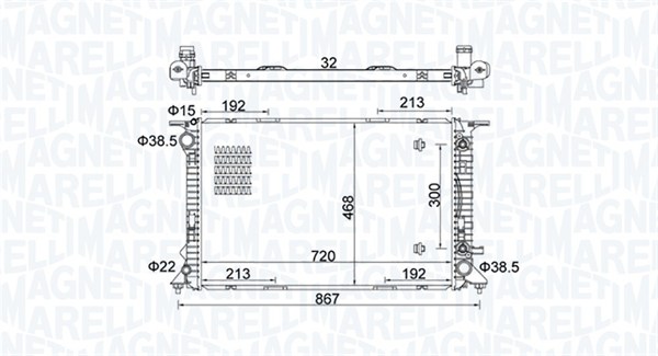 Radiator, racire motor 350213161800 MAGNETI MARELLI