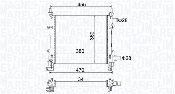 Radiator, racire motor 350213161900 MAGNETI MARELLI