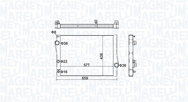 Radiator, racire motor 350213163500 MAGNETI MARELLI