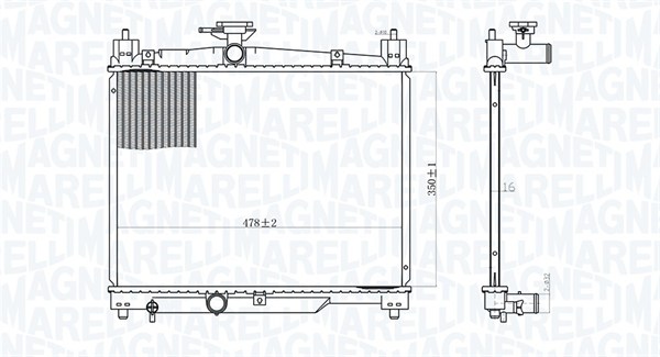 Radiator, racire motor 350213164800 MAGNETI MARELLI