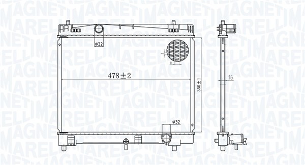 Radiator, racire motor 350213167600 MAGNETI MARELLI