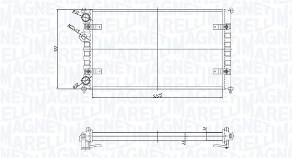 Radiator, racire motor 350213167700 MAGNETI MARELLI