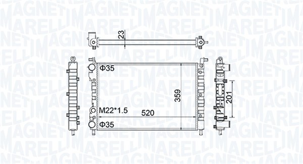 Radiator, racire motor 350213171100 MAGNETI MARELLI