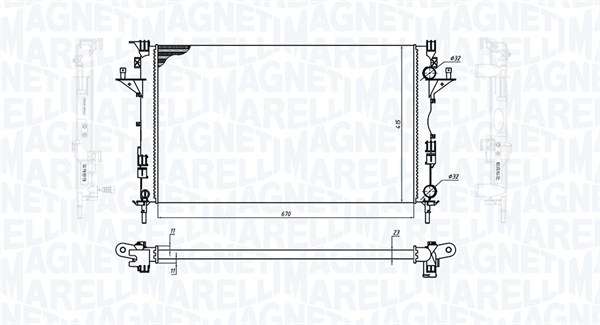 Radiator, racire motor 350213171900 MAGNETI MARELLI