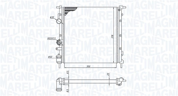 Radiator, racire motor 350213172100 MAGNETI MARELLI