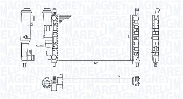 Radiator, racire motor 350213172400 MAGNETI MARELLI