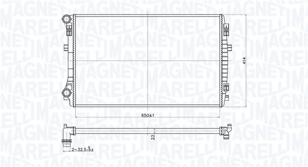 Radiator, racire motor 350213173400 MAGNETI MARELLI