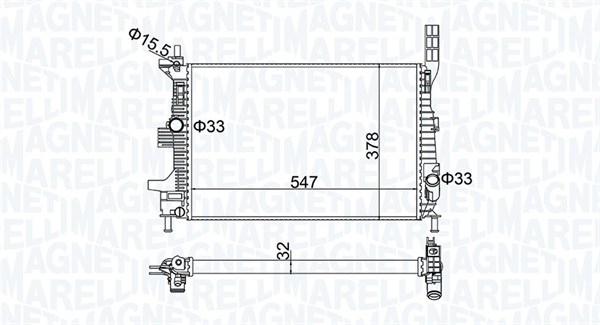 Radiator, racire motor 350213173800 MAGNETI MARELLI