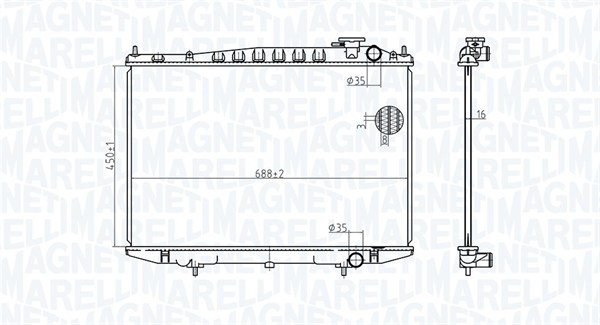 Radiator, racire motor 350213174500 MAGNETI MARELLI