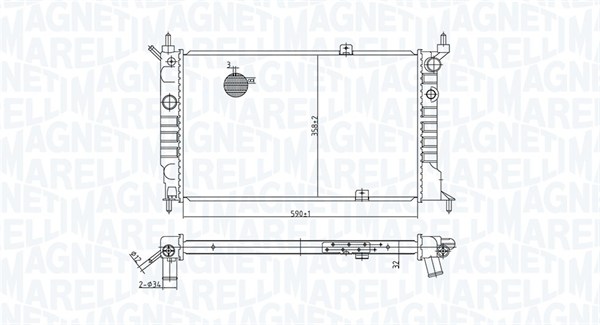 Radiator, racire motor 350213175500 MAGNETI MARELLI