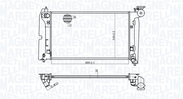 Radiator, racire motor 350213175800 MAGNETI MARELLI