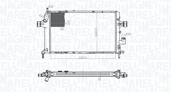 Radiator, racire motor 350213176700 MAGNETI MARELLI