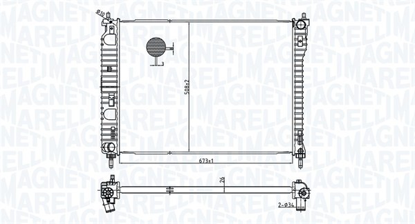 Radiator, racire motor 350213179800 MAGNETI MARELLI