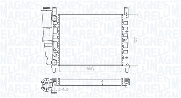 Radiator, racire motor 350213180200 MAGNETI MARELLI
