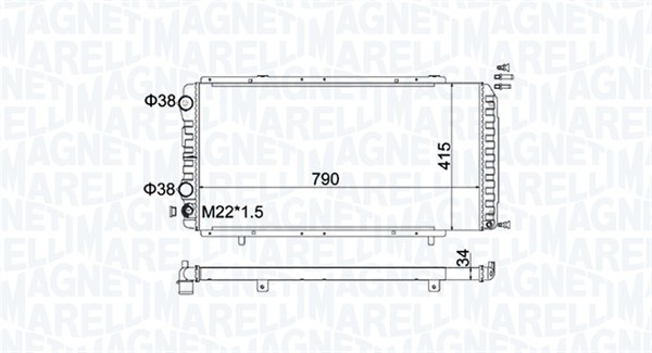 Radiator, racire motor 350213180900 MAGNETI MARELLI