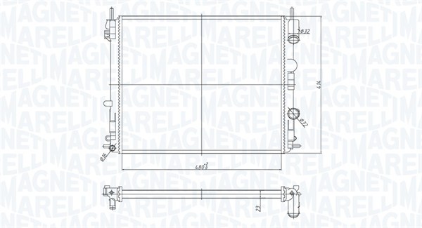 Radiator, racire motor 350213182200 MAGNETI MARELLI