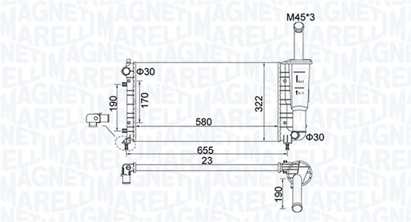 Radiator, racire motor 350213183600 MAGNETI MARELLI