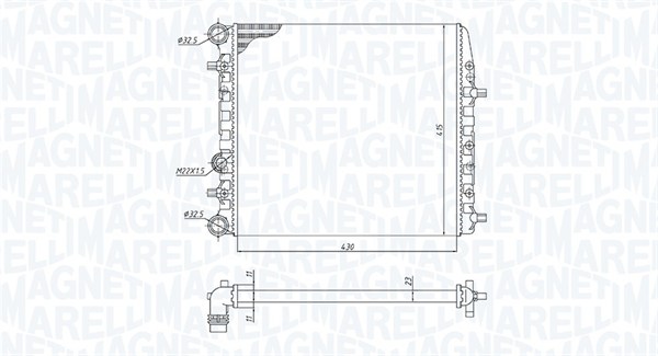 Radiator, racire motor 350213184600 MAGNETI MARELLI