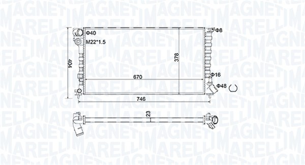 Radiator, racire motor 350213186600 MAGNETI MARELLI