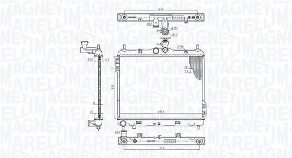Radiator, racire motor 350213192200 MAGNETI MARELLI