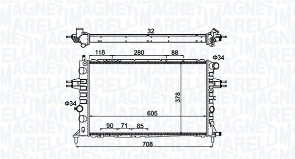 Radiator, racire motor 350213192300 MAGNETI MARELLI