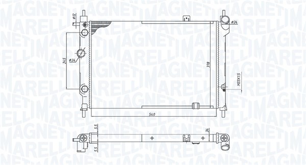 Radiator, racire motor 350213193200 MAGNETI MARELLI