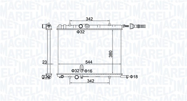 Radiator, racire motor 350213193400 MAGNETI MARELLI