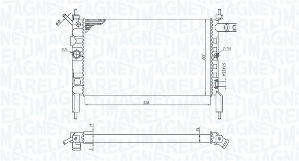 Radiator, racire motor 350213193800 MAGNETI MARELLI