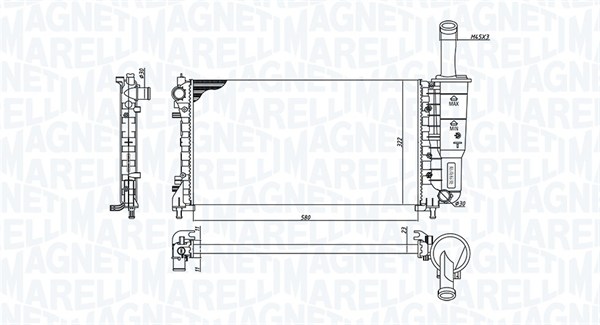 Radiator, racire motor 350213194200 MAGNETI MARELLI