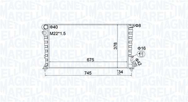 Radiator, racire motor 350213195100 MAGNETI MARELLI