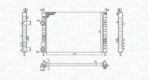 Radiator, racire motor 350213196300 MAGNETI MARELLI