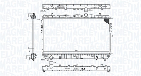 Radiator, racire motor 350213197600 MAGNETI MARELLI